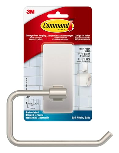 Command Toilettenpapierhalter [abnehmbar]: 1 Holder (Satin Nickel) von Command