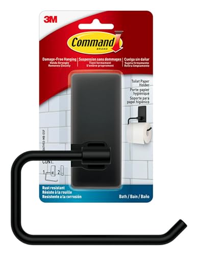 Command Toilettenpapierhalter [abnehmbar] 1 Halter (Mattschwarz) von Command