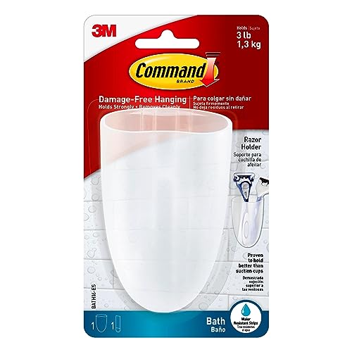 Command BATH16-ES Badezimmer-Zahnbürsten Rasierer-Halter, Deckweiß, 0 von Command