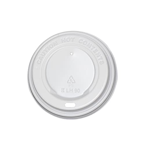 1000 Stück Kaffeebecher to go Ø90mm weiß Deckel Einweg | Pappbecher Coffee to Go Becher | Kaffee to+go Papierbecher Hartpapier Einwegbecher | Becher für Kaffee/Tee von Commerline