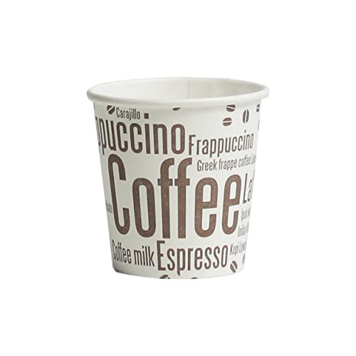 200 Stück 4oz/100ml Kaffeebecher to go | Pappbecher Cups Coffee to Go Becher | Kaffee to+go Papierbecher Hartpapier Einwegbecher | Einweg Becher für Kafee/Tee von Commerline