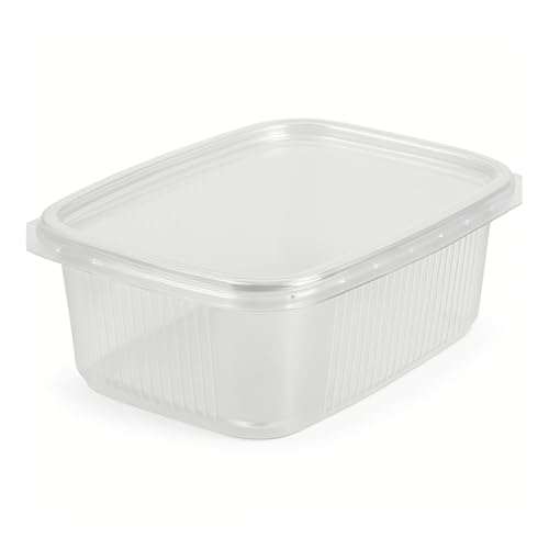 Commerline 250 Stück-125 ml Feincostbecher mit Deckel, Eckig Verpackungsbecher, Einwegbehälter aus PP, Transparent Salatschale, Dipschalen, Plastic Vorratsdosen, Einwegschalen Commerline 250 Stück-125 ml Feincostbecher mit Deckel, Eckig Verpackungsbecher, Einwegbehälter aus PP, Transparent Salatschale, Dipschalen, Plastic Vorratsdosen, Einwegschalen von Commerline