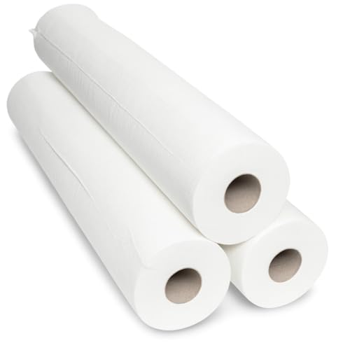 Commerline Arztrollen | 6 Rollen | 50 cm x 50 m 2-lagig | Einweg Liegenabdeckung | Hochwertige Weiße Liegenabdeckungen | Hygienisch | Ideal für Praxis, Arzt, Massage, Kosmetikliege & Spa von Commerline