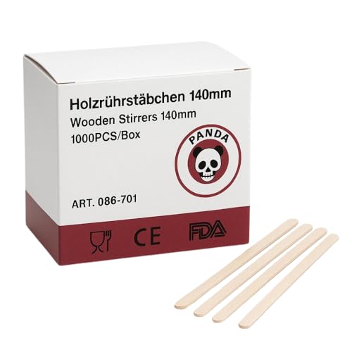 Commerline Einweg Kaffeestäbchen - 1000 Stk. - 14 cm Holz Rührstäbchen, Holzrührstäbe für Heiße & Kalte Getränke, Stäbchen zum Mischen von Kaffee, Einweg-Mixer für Kaffee und Coctails Commerline Einweg Kaffeestäbchen - 1000 Stk. - 14 cm Holz Rührstäbchen, Holzrührstäbe für Heiße & Kalte Getränke, Stäbchen zum Mischen von Kaffee, Einweg-Mixer für Kaffee und Coctails von Commerline