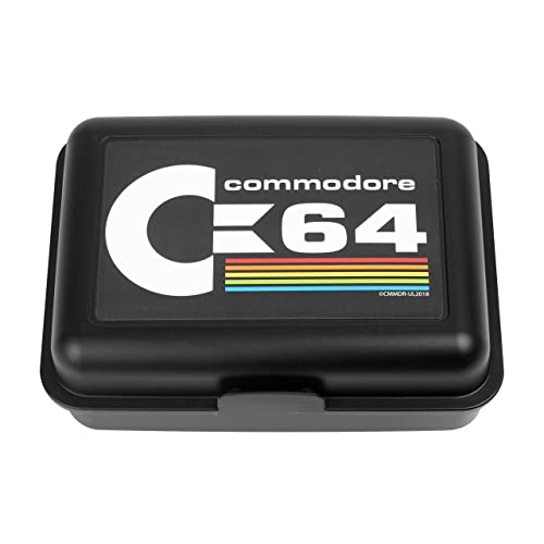 Commodore 64 Brotdose - C64 Logo Lunchbox Butterbrotdose mit Trennwand Schwarz von Commodore