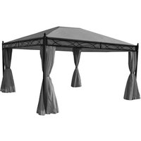 MVG Pergola »MVG-HA014«, 4 x 3 m, 7-cm-Stahl-gestell mit Seitenwand und Moskitonetz - grau von MVG