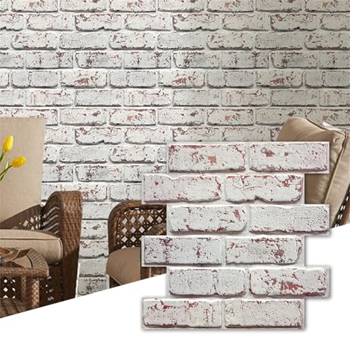 Commomy 3D Wandpaneele Selbstklebend, 10 Stück, 30 × 30 cm, Wandverkleidung Selbstklebend 3D Tapete Steinoptik Backstein PVC Wandpaneele Brick Wall panel Commomy 3D Wandpaneele Selbstklebend, 10 Stück, 30 × 30 cm, Wandverkleidung Selbstklebend 3D Tapete Steinoptik Backstein PVC Wandpaneele Brick Wall panel von Commomy