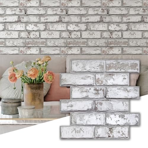 Commomy 3D Wandpaneele Selbstklebend, 10 Stück, 30 × 30 cm, Wandverkleidung Selbstklebend 3D Tapete Steinoptik Backstein PVC Wandpaneele Commomy 3D Wandpaneele Selbstklebend, 10 Stück, 30 × 30 cm, Wandverkleidung Selbstklebend 3D Tapete Steinoptik Backstein PVC Wandpaneele von Commomy