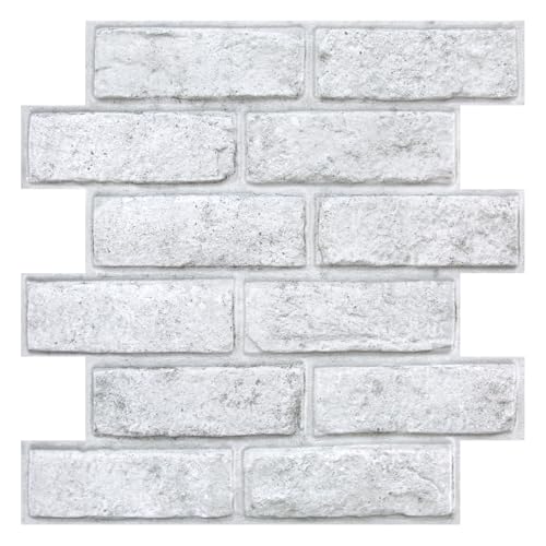 Commomy 3D Wandpaneele Selbstklebend, 10 Stück, 30 × 30 cm, Wandverkleidung Steinoptik, Wasserdicht, Hochwertig PVC Selbstklebende Wandpaneele Backstein für Inner Wanddekoration Commomy 3D Wandpaneele Selbstklebend, 10 Stück, 30 × 30 cm, Wandverkleidung Steinoptik, Wasserdicht, Hochwertig PVC Selbstklebende Wandpaneele Backstein für Inner Wanddekoration von Commomy