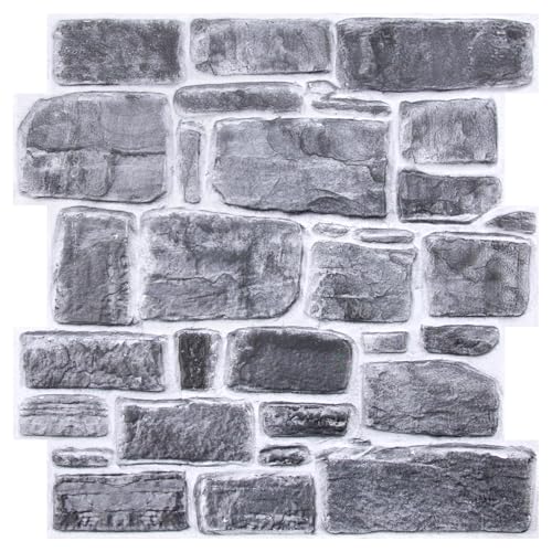 Commomy 3D Wandpaneele Selbstklebend Wandverkleidung Selbstklebend Steinoptik, 10 Stück, 30x30cm, PVC Wandpaneele Steintapete Tapete 3D Wall Panels von Commomy