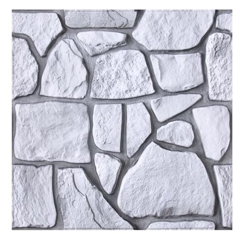 Commomy 3D Wandpaneele Selbstklebend Wandverkleidung Selbstklebend Steinoptik, 10 Stück, 30x30cm, PVC Wandpaneele Steintapete Tapete 3D Wall Panels von Commomy