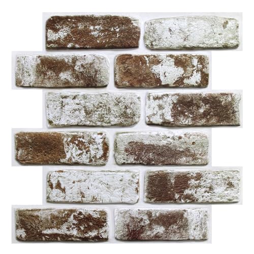 Commomy 3D Wandpaneele Selbstklebend,10 Stück, Wandverkleidung Selbstklebend PVC 3D Tapete Steinoptik, 30 × 30 cm, 3D Brick Wall Panel für Wohnzimmer Schlafzimmer Innendekoration von Commomy