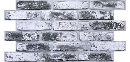 Commomy 3D Wandpanele Selbstklebend Wandverkleidung Steinoptik,12 Stück,58 x 30 cm, Hochwertige PVC Wandpaneele Ziegelstein Wasserdicht Verblender Steinoptik für Innenwandekoration von Commomy