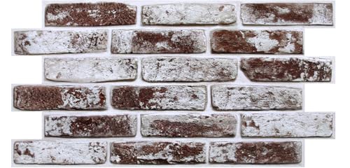 Commomy 3D Wandpanele Selbstklebend Wandverkleidung Steinoptik,12 Stück,58 x 30 cm, Hochwertige PVC Wandpaneele Ziegelstein Wasserdicht für Innenwandekoration von Commomy