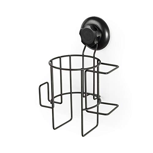 Compactor BESTLOCK BLACK Haartrocknerhalter, Rostfrei und Wasserdicht, Einfache Installation ohne Bohren, Schwarz, 17x13x23 cm von Compactor