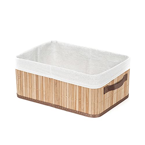 Compactor - Bambuskorb JOEY Größe M (35x25x15 cm) - Aufbewahrungskorb aus natürlichem Bambus - Dekorativer Korb für Bad, Schlafzimmer oder Haushalt - Praktisch und stabil von Compactor