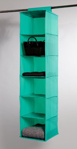 Compactor RAN5332 Hängeregal für den Kleiderschrank mit 6 Fächern, 30 x 30 x 128 cm, grün von Compactor