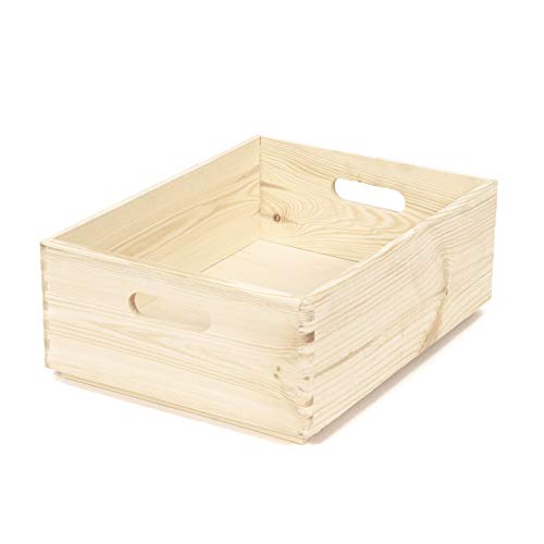 Compactor - SKYR Aufbewahrungsbox aus Karton und Kiefernholz Größe L (40x30x14 cm) - Dekorative Box mit Deckel - Ideal für Büro, Wohnzimmer, Regal oder Schlafzimmer von Compactor