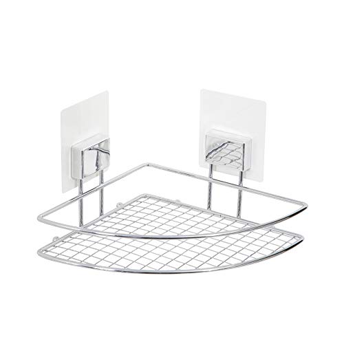 Compactor BESTLOCK Magic Bath Eckablage, Selbstklebend, Chrome, L, 20x20x13,5 cm von Compactor