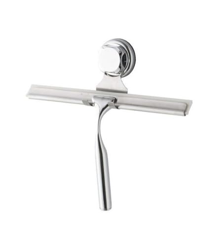 Compactor Duschabzieher inkl. Halter, Saugnapfbefestigung, Für bis zu 3 kg, Rostfreier verchromter Stahl, RAN5317 von Compactor