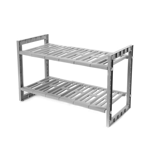 Compactor RAN7011 ausziehbares Aufbewahrungsregal für unter der Spüle, Kunststoff und Metall, 48 x 30 x 40 cm, Grau von Compactor