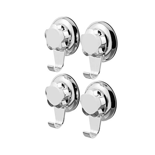 Compactor BESTLOCK Bath Haken Set - 4er Pack, Rostfrei & Wasserdicht, Einfache Montage ohne Bohren, Chrom von Compactor