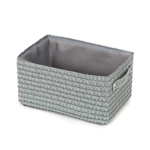 Compactor RAN9694 Lilou Aufbewahrungskorb mit Griff, 23 x 15 x 12 cm, Grau von Compactor