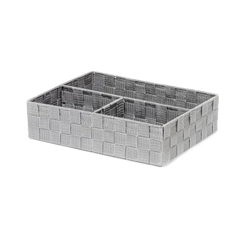 Compactor RAN6752 Stan Schubladen-Organizer mit 3 Fächern, Grau, 32 x 25 x 8 cm von Compactor