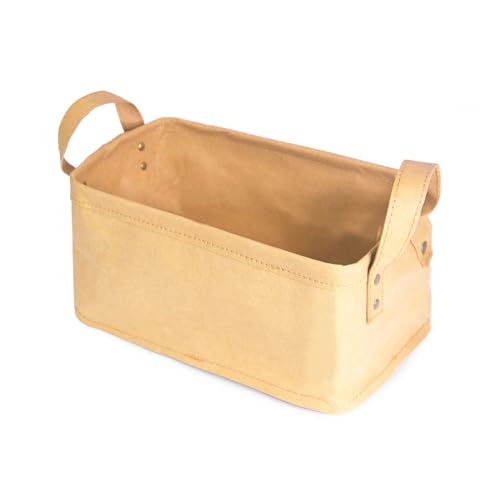 Compactor Ecologik Storage Basket with Handles, Eco-Friendly Wood Pulp, Biodegradable and Compostable, Plastic Free, 28 x 18 x 13cm, Light Brown, RAN10252 von Compactor