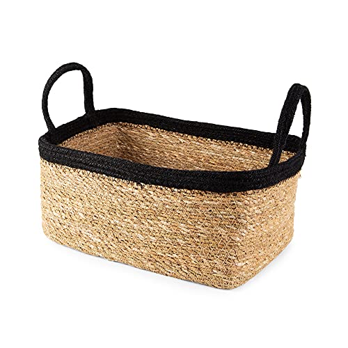 Compactor Tahna Jute-Aufbewahrungskorb, mittel, 29 x 20 x 15 cm, Braun/Schwarz, RAN10546 von Compactor