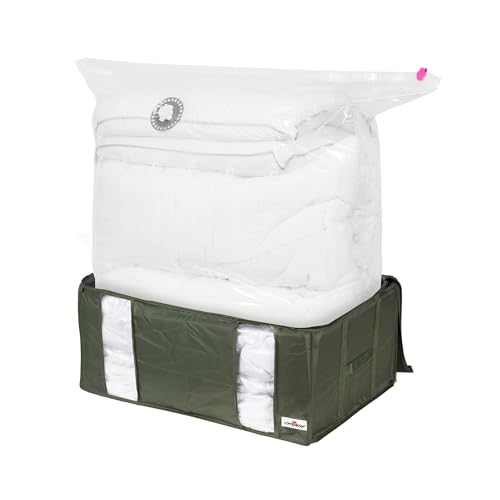 Compactor - Vakuum-Aufbewahrungsbox XXL, halbsteif, 65 x 45 x 27 cm, 420D RPET, grün, ECOLOGIK von Compactor