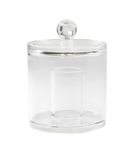 Compactor RAN5058 Wattestäbchenhalter mit Deckel, transparent, Polystyrol, 9,7 x 9,7 x 12 cm von Compactor