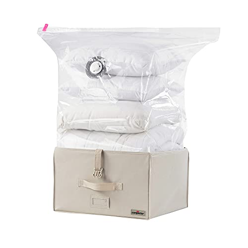 Compactor - Vakuum-Aufbewahrungsbox DUNE, starr, Größe M, 42 x 42 x 25 cm, Beige von Compactor