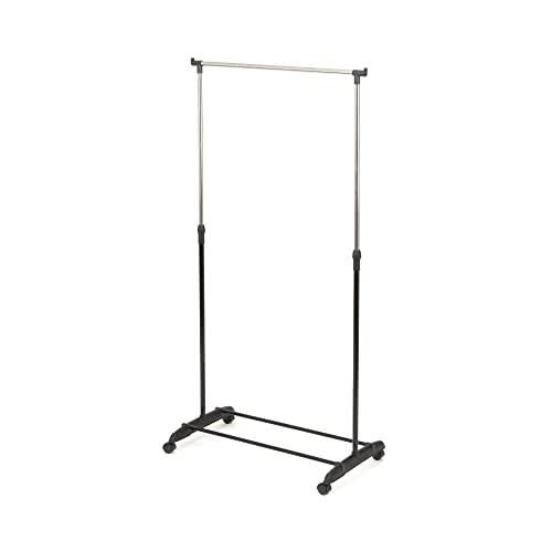 Compactor RAN9413 Loft Stahl-Kleiderständer mit verstellbarer Höhe. 78 x 42 x 85-165 cm, Silver/Schwarz von Compactor