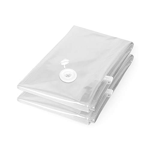 Compactor RAN4434 Vakuum-Aufbewahrungsbeutel zum manuellen Aufrollen, 2er-Set, manuelles Aufrollen für Reisen, Größe M, extra flach, 40 x 60 cm, transparent von Compactor