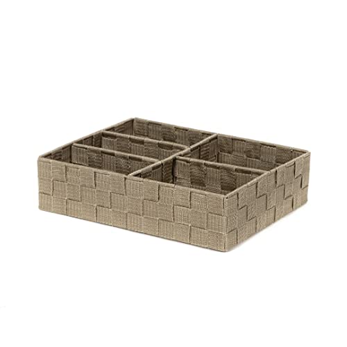 Compactor – STAN Organizer XXL aus der BOSTON Kollektion – 25x32x8 cm – Beige – Robuste Aufbewahrungsbox für Schrank, Regal oder Schublade – Rechteckige Form – Stoffkorb zur Organisation von Compactor
