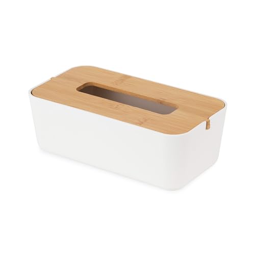 Compactor Ecologik Bambus-Tissue-Aufbewahrungsbox mit Deckel, 100 Prozent natürlich, 100 Prozent biologisch abbaubar, 100 Prozent plastikfrei, 25,5 x 13,8 x 8,8 cm, Weiß/Braun von Compactor