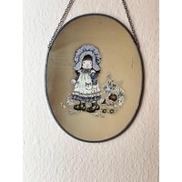 Spiegelbild Sarah Kay Mit Mädchen-Motiv Vintage Mid Century von Compacu