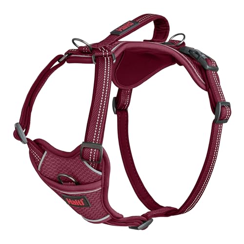 HALTI Anatomy Hundegeschirr mit Griff – Bewegungsfreiheit für deinen Hund. 3 Verbindungspunkte für die Leine, Neoprenpolsterung, verstellbar und reflektierend (Größe M, Magenta) von Halti