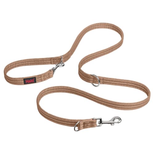 HALTI Doppelführleine - Multifunktionale Hundeleine zum Trainieren und Gassigehen mit Ihrem Hund. Leicht und mit Neopren gepolsterte. Für Welpen geeignet (Größe Groß, Wüstensand, 2m) von Halti