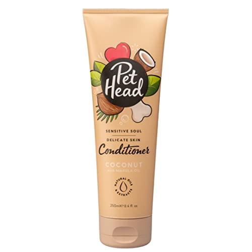 PET HEAD Conditioner für Hunde 250 ml, Sensitive Soul, Kokosnussduft, Pflegt und beruhigt empfindliche Haut, Hypoallergen, pH-neutral, Vegan & tierversuchsfrei, sanfte Formel für alle Hunde und Welpen von Company of Animals