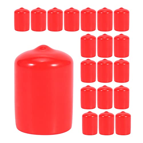 Compasty 20 Stück Gummikappen für runde Rohrbolzen aus PVC, ID 19 mm, Schraubgewinde, rot von Compasty