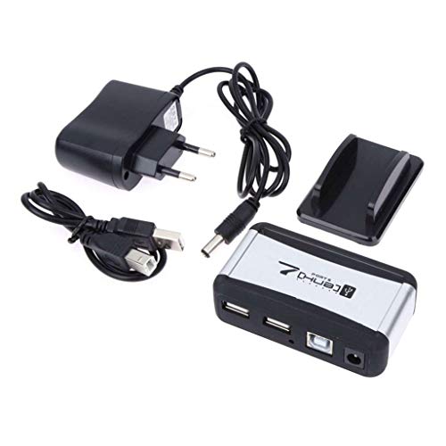 Compasty Eu Stecker Externer Hub 7 USB 2.0 Anschluesse Mit Multi-Sockel Versorgungsschlitz Fuer Notizbuch Pc von Compasty