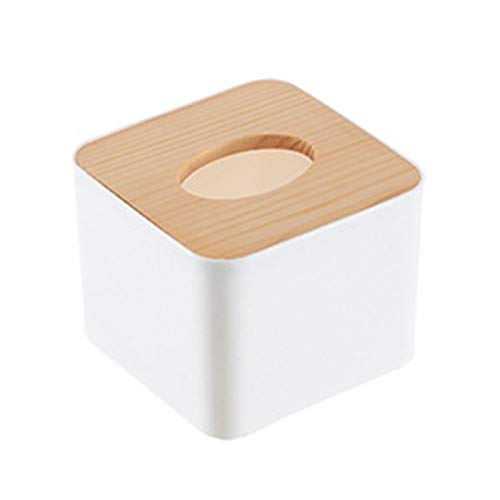 Compasty Quadratische Taschentuchbox mit Deckel aus Holz, Mini-Tücherbox aus Holz, abnehmbar von Compasty