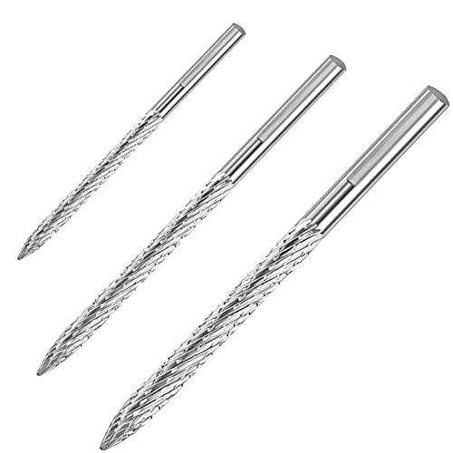 Compasty Set mit 3 Dochten für Reifen, verschiedene Größen, zur Reparatur von Reifen, Fräser aus Hartmetall, zum Aufbügeln, für Reifen, Schneiden, Bohrmaschine von Compasty