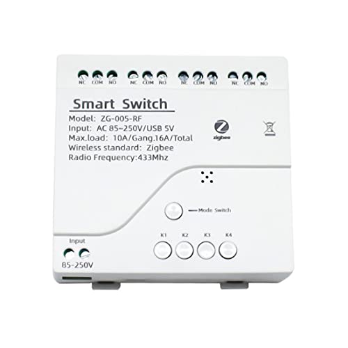 Compasty Tuya Smart Life Lichtschalter-Modul Zigbee 4CH 85 – 250 V RF433, Empfang von Relais 10 A, funktioniert mit Assistenten, Tuya Smart Life von Compasty