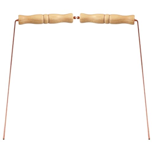 Comphic Kupfer-Wünschelruten-Set Als Wahrsagerwerkzeug - Wünschelruten mit Natürlichen Holzgriffen von Comphic