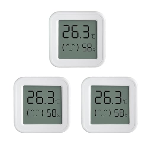 Comphic Tuya Zigbee Temperatur-Feuchtigkeitssensor mit LCD-Display, intelligenter App-Monitor in Echtzeit Fernbedienung für Alexa/Home 3-teilig von Comphic