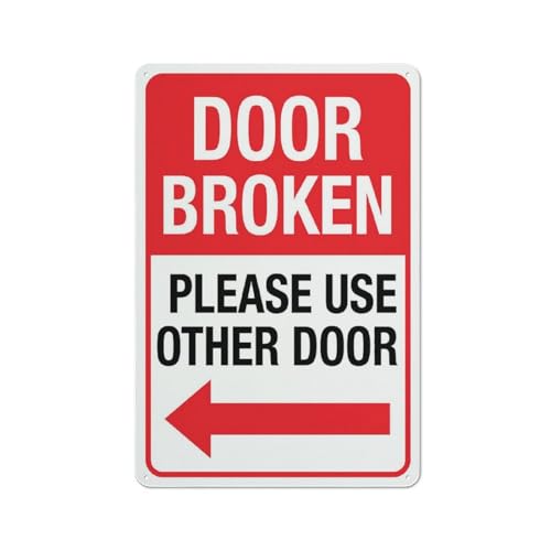 Compladeta Door Broken Use Other Door Left Arrow Schild 30,5 x 20,3 cm Aluminium UV-Tinte bedruckt für Haus und Geschäft Compladeta Door Broken Use Other Door Left Arrow Schild 30,5 x 20,3 cm Aluminium UV-Tinte bedruckt für Haus und Geschäft von Compladeta