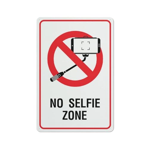 Compladeta Metallschild "No Selfie Zone", 30,5 x 20,3 cm, Aluminiumschild, vorgebohrte Löcher für einfache Montage im Innen- und Außenbereich, für Zauntür oder Tor Compladeta Metallschild "No Selfie Zone", 30,5 x 20,3 cm, Aluminiumschild, vorgebohrte Löcher für einfache Montage im Innen- und Außenbereich, für Zauntür oder Tor von Compladeta